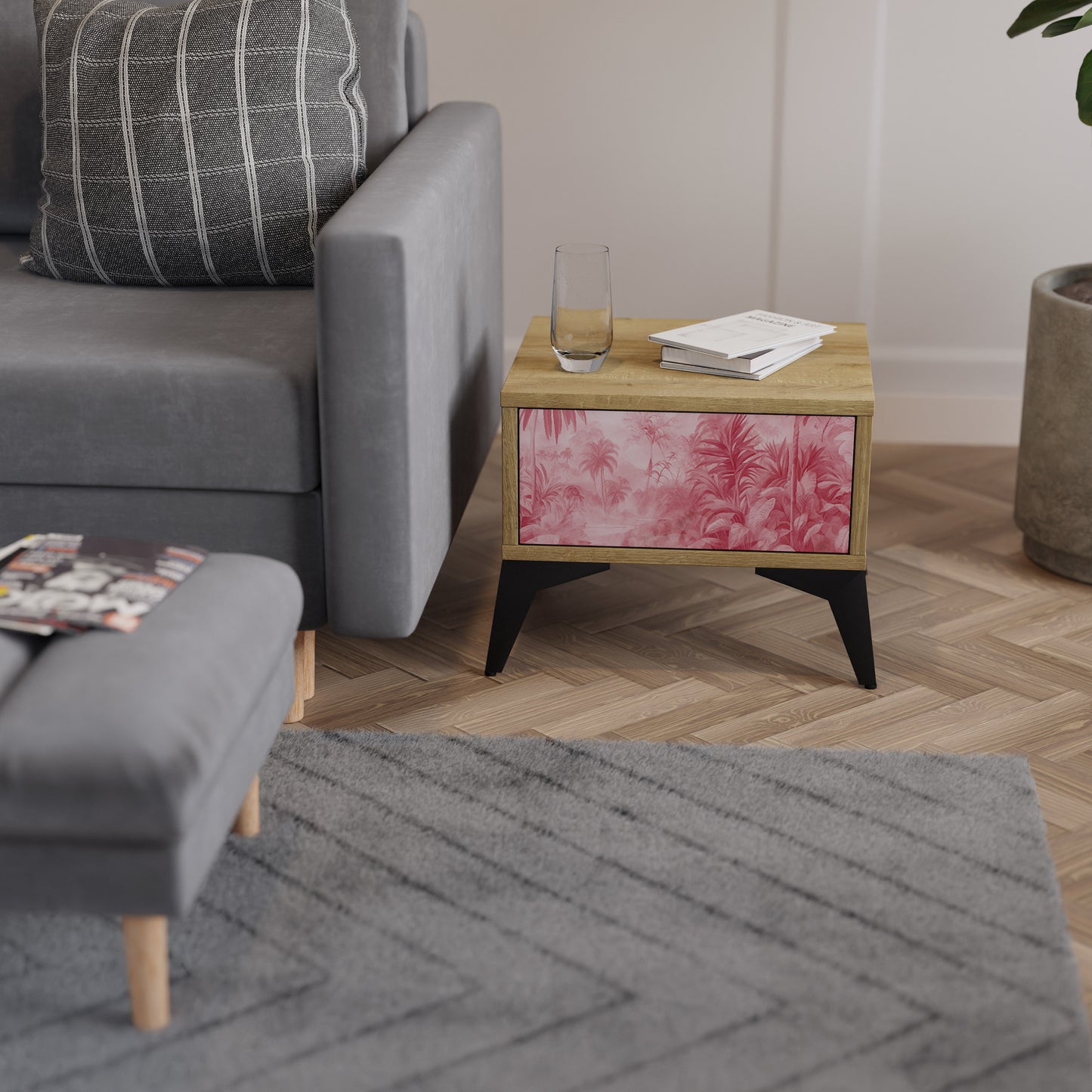 SWEET TROPICS Nightstand in Oak Effect