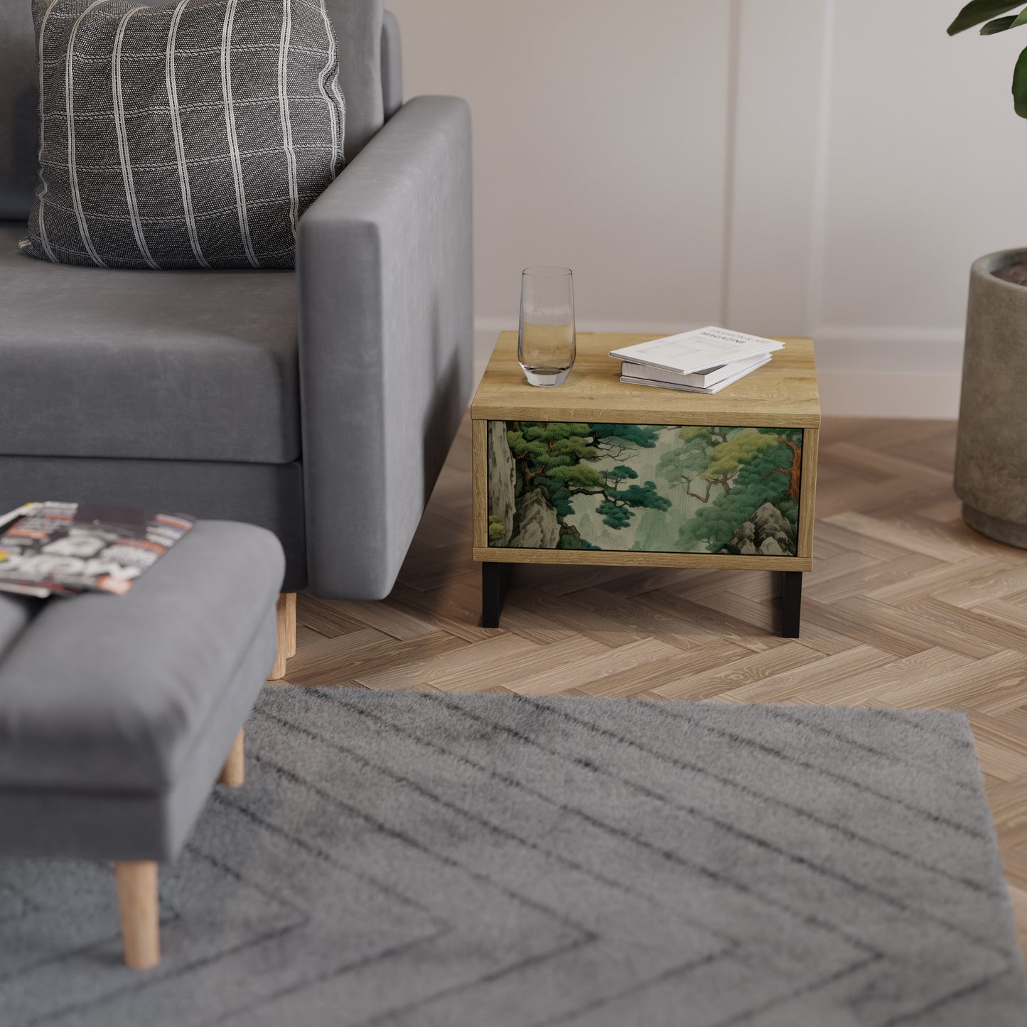 VERDURE ABYSS Nattduksbord i ekeffekt