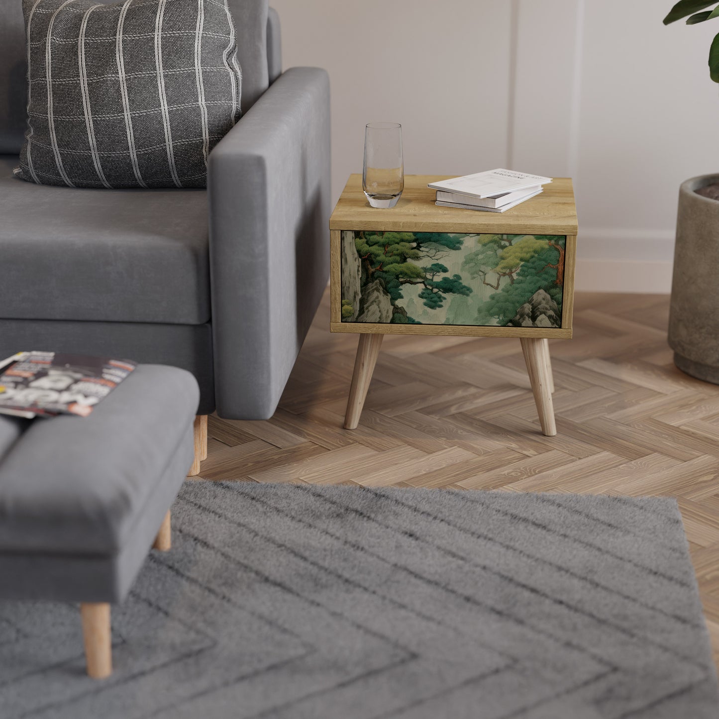 VERDURE ABYSS Nattduksbord i ekeffekt