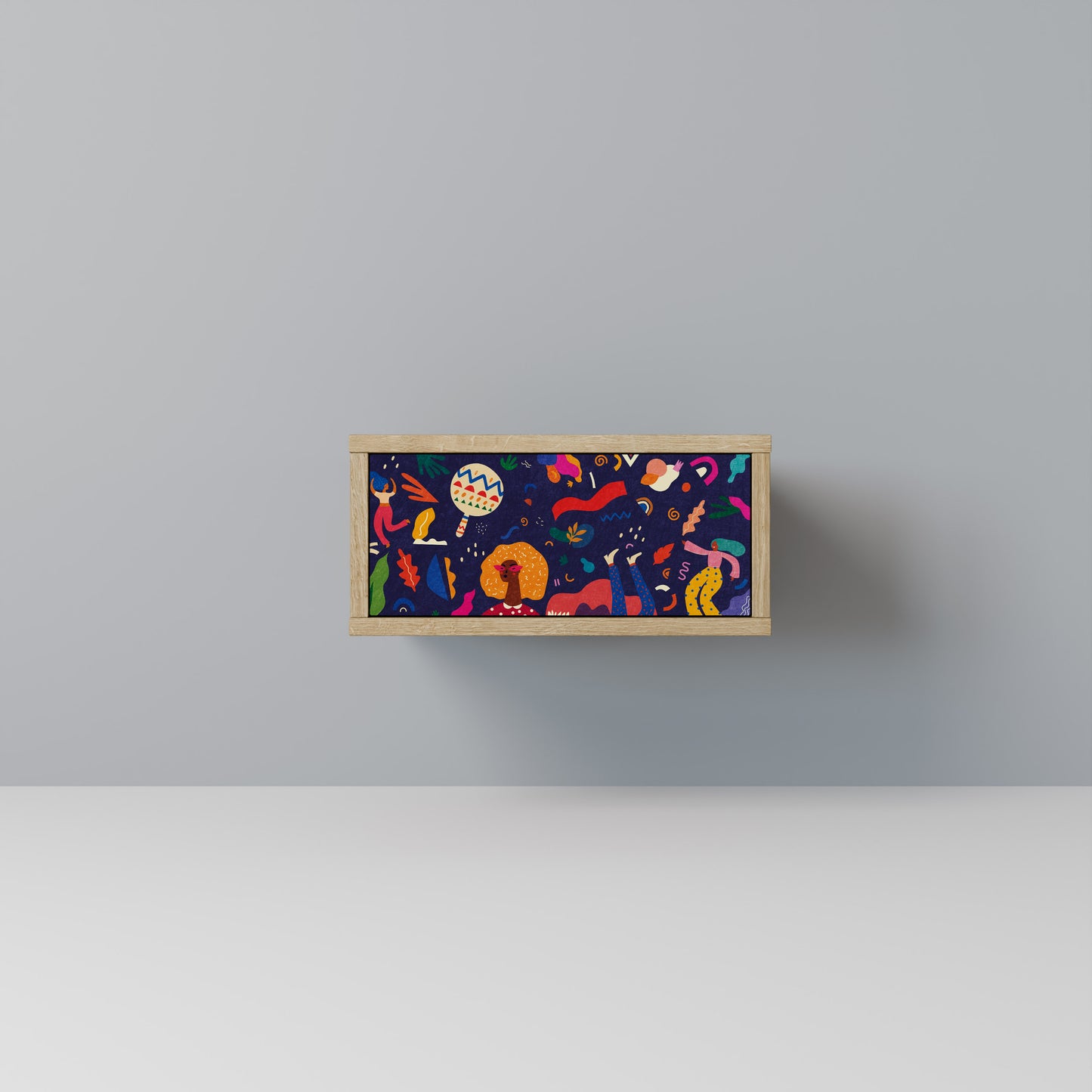 FESTIVE PLEASURES Nightstand in Oak Effect