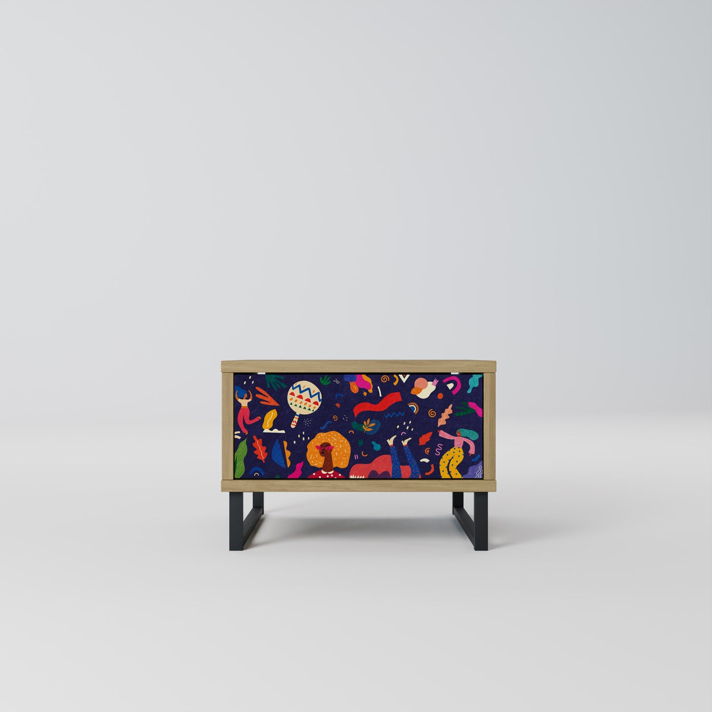 FESTIVE PLEASURES Nightstand in Oak Effect