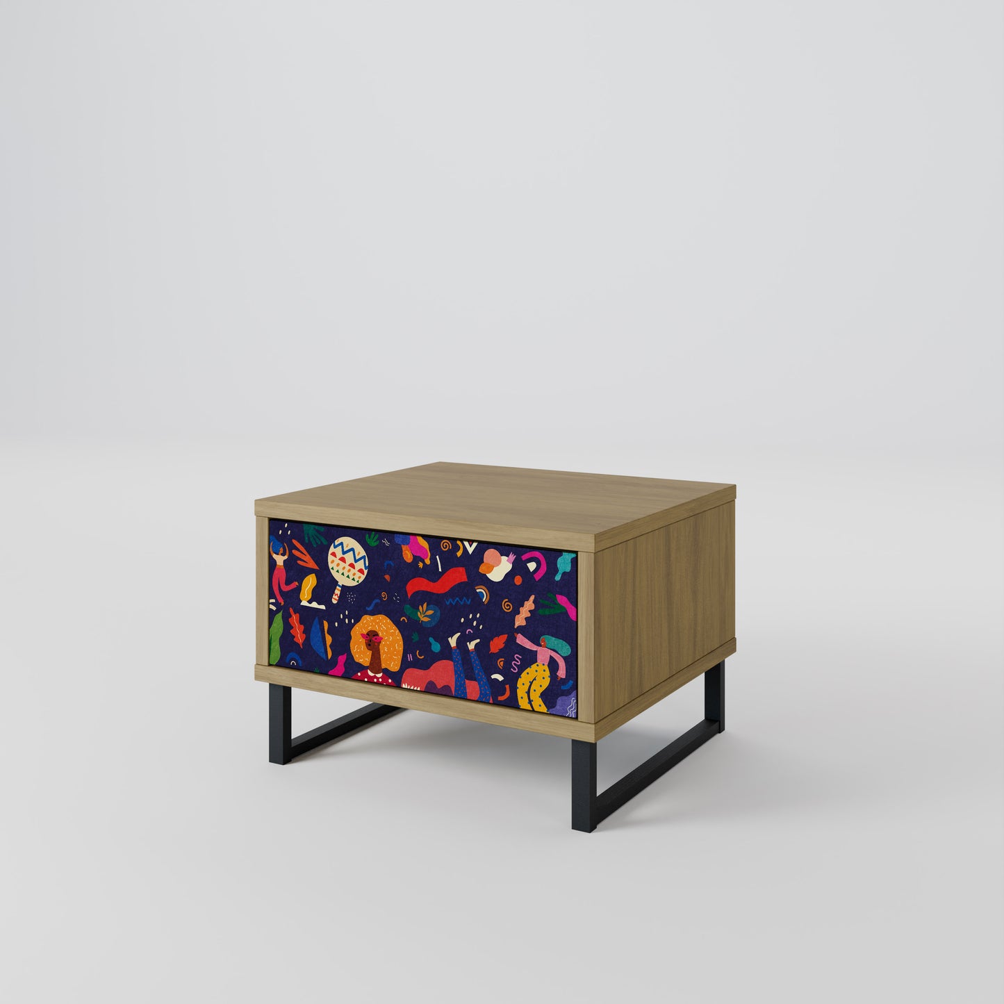 FESTIVE PLEASURES Nightstand in Oak Effect