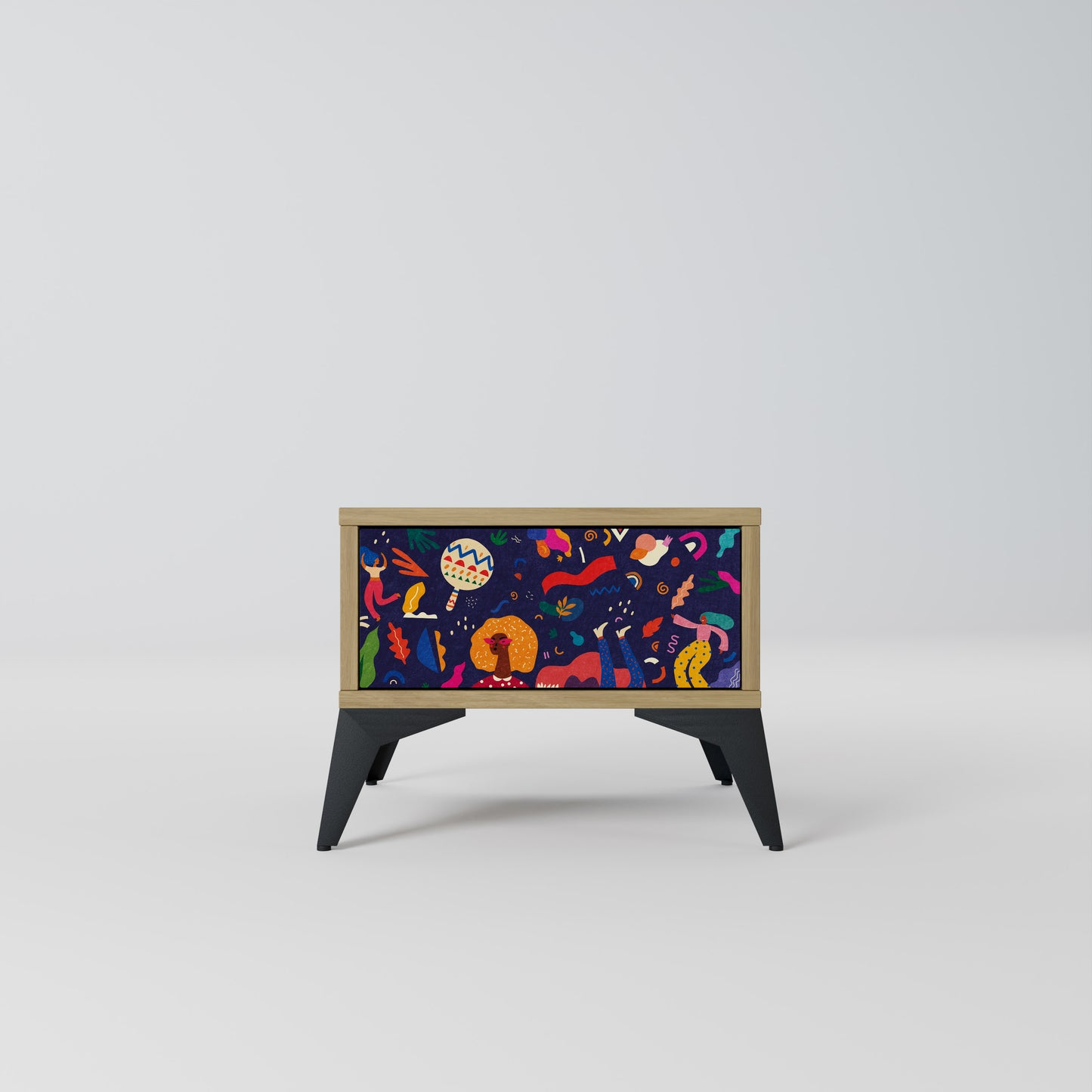 FESTIVE PLEASURES Nightstand in Oak Effect