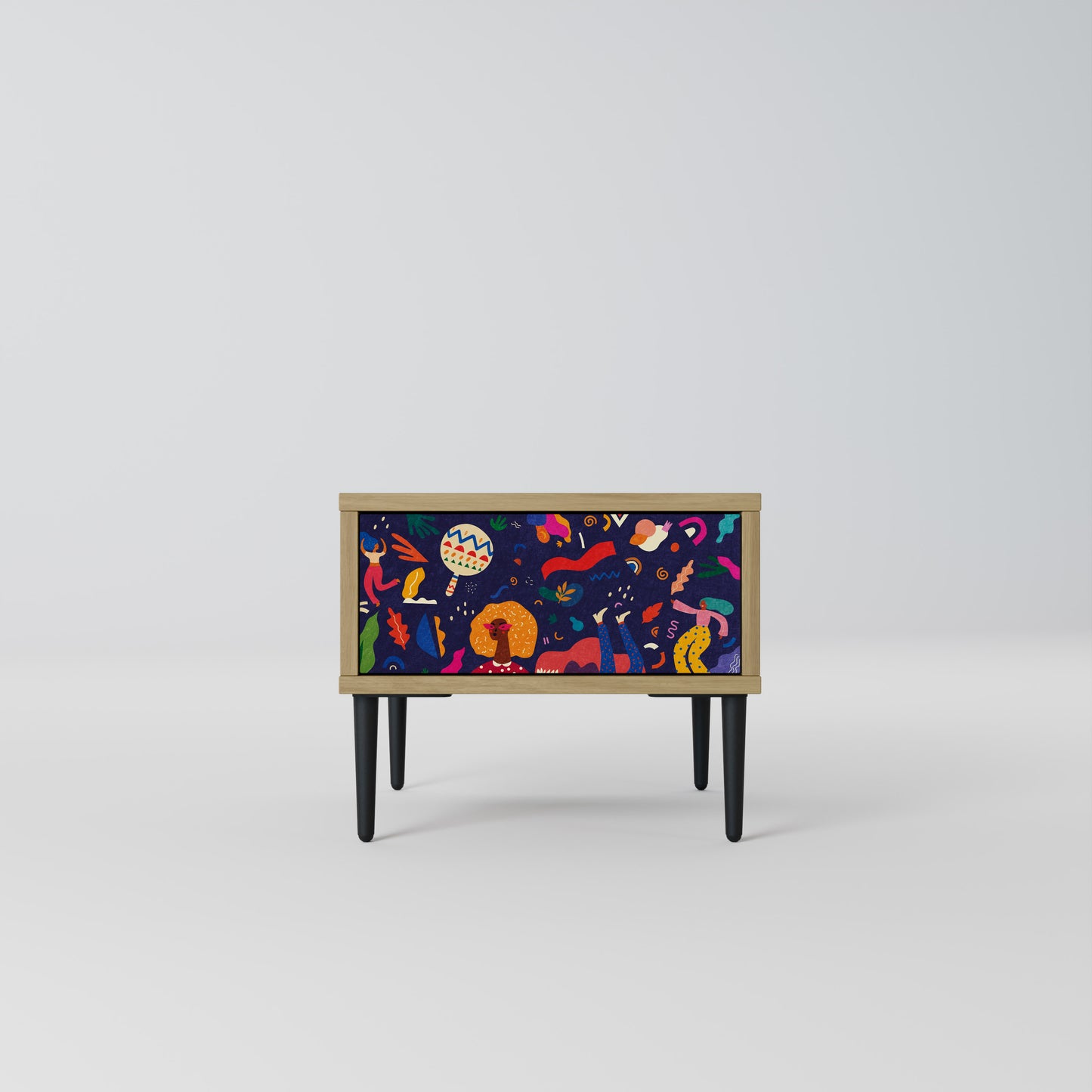 FESTIVE PLEASURES Nightstand in Oak Effect