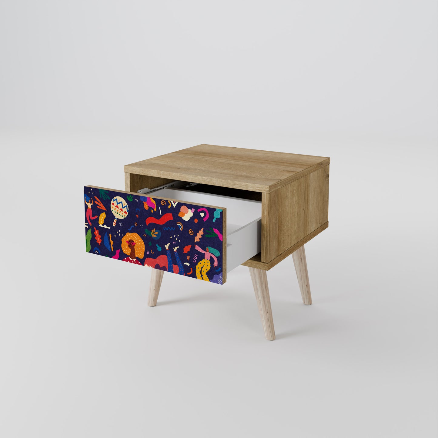 FESTIVE PLEASURES Nightstand in Oak Effect