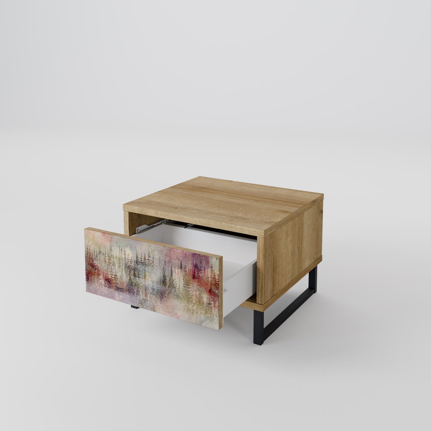 VEILED SUMMIT Nightstand in Oak Effect