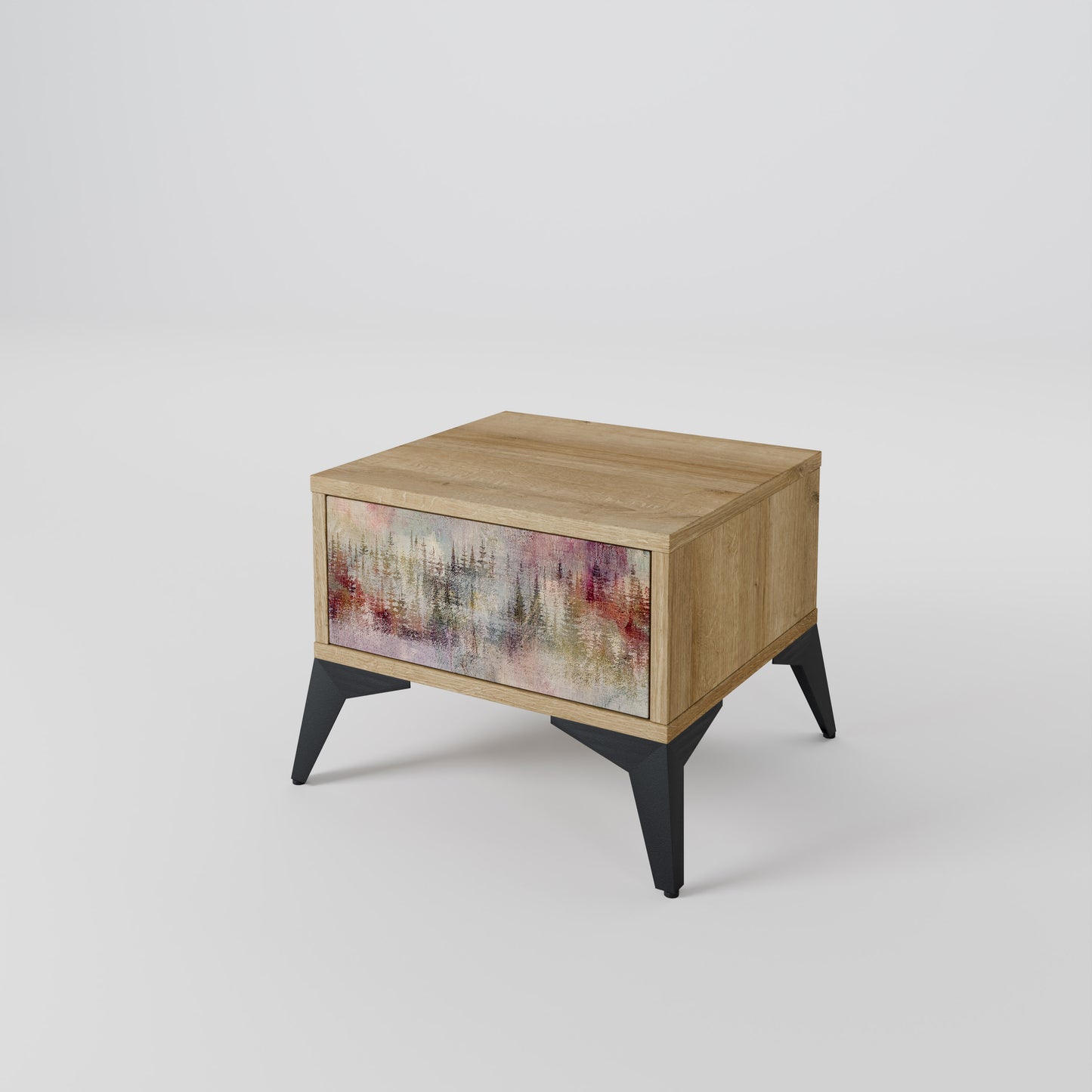 VEILED SUMMIT Nightstand in Oak Effect