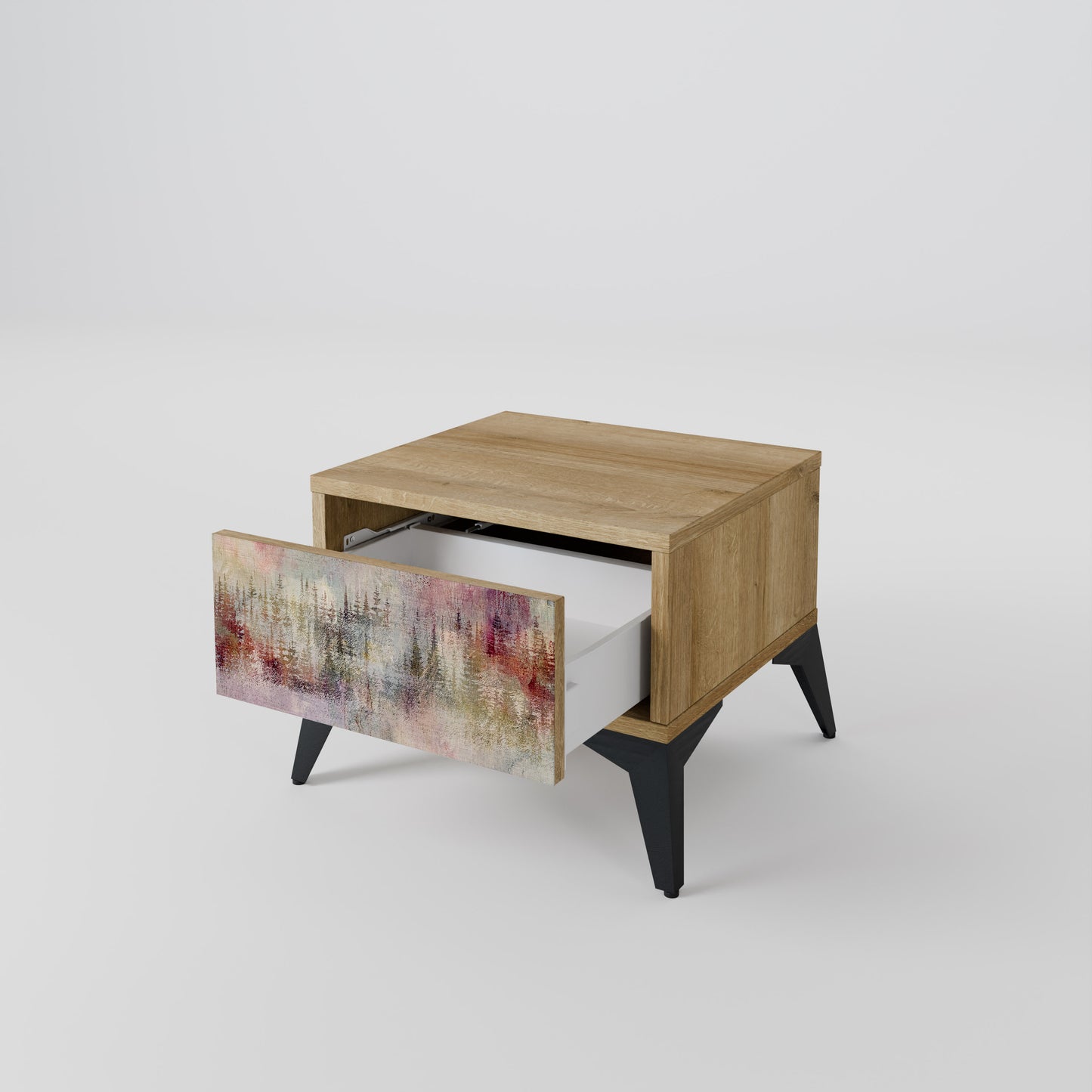 VEILED SUMMIT Nightstand in Oak Effect