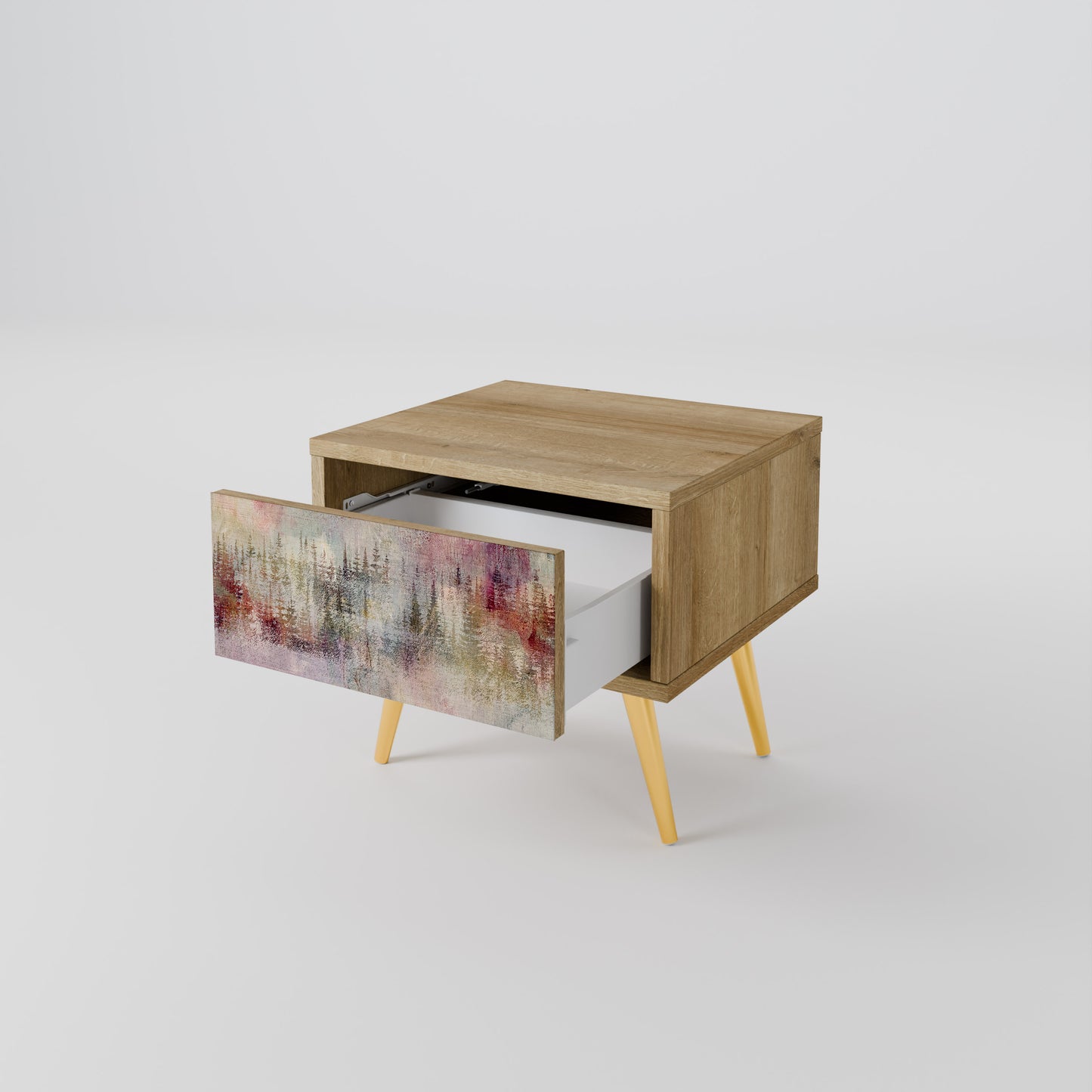 VEILED SUMMIT Nightstand in Oak Effect