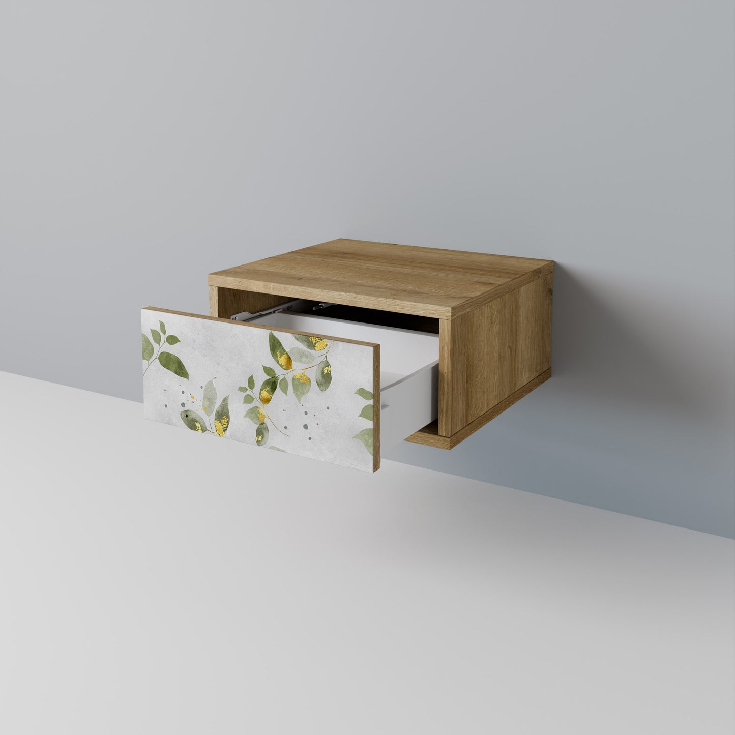 ELEGANT BOTANICS Nightstand in Oak Effect