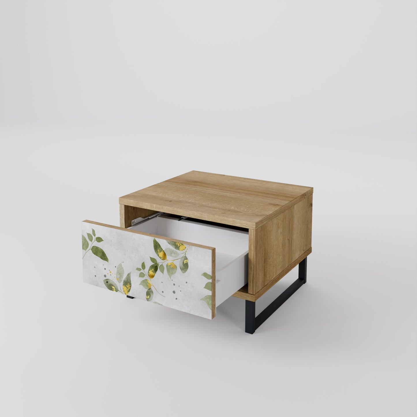 ELEGANT BOTANICS Nightstand in Oak Effect
