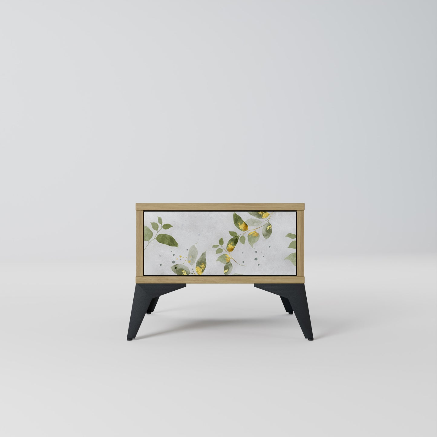 ELEGANT BOTANICS Nightstand in Oak Effect