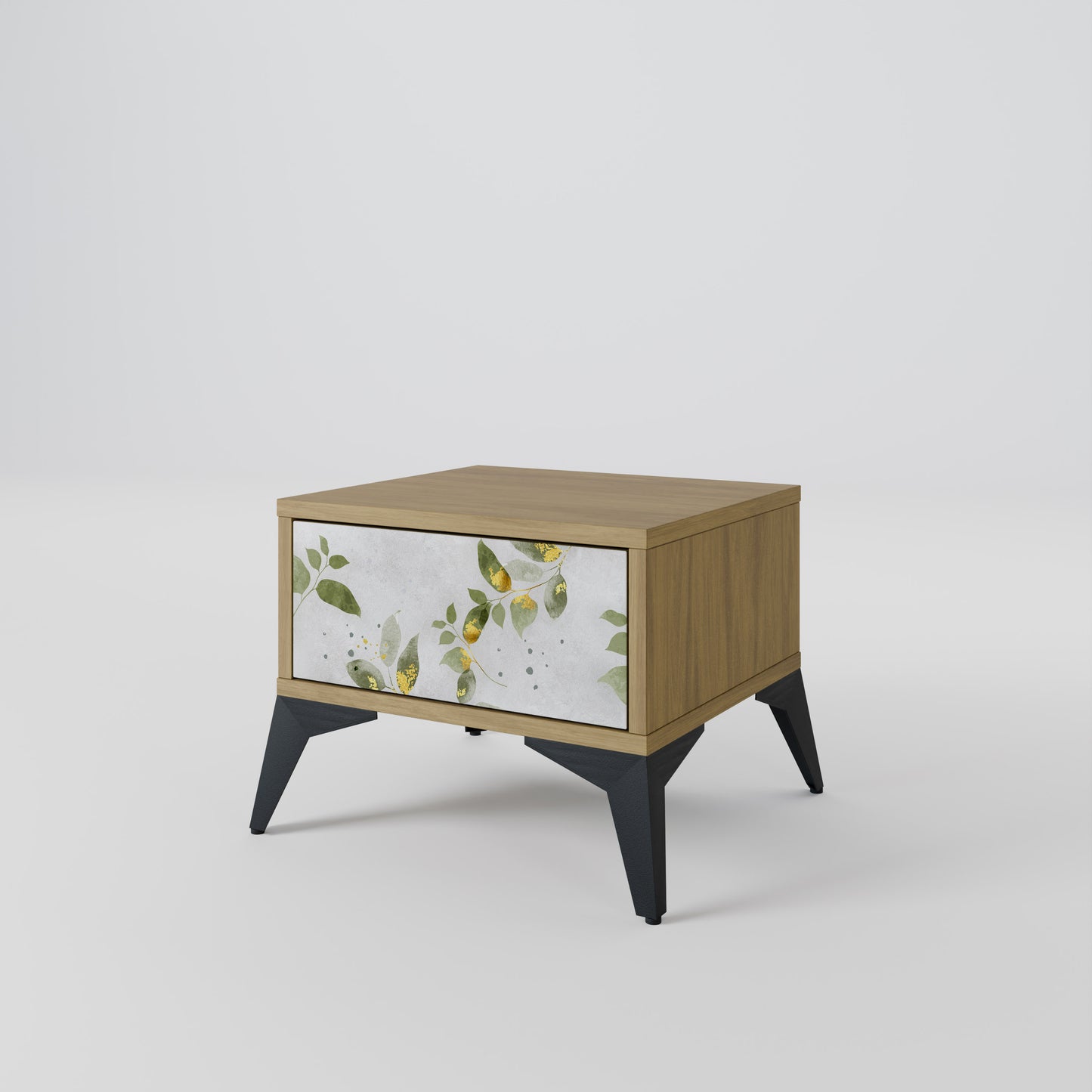 ELEGANT BOTANICS Nightstand in Oak Effect