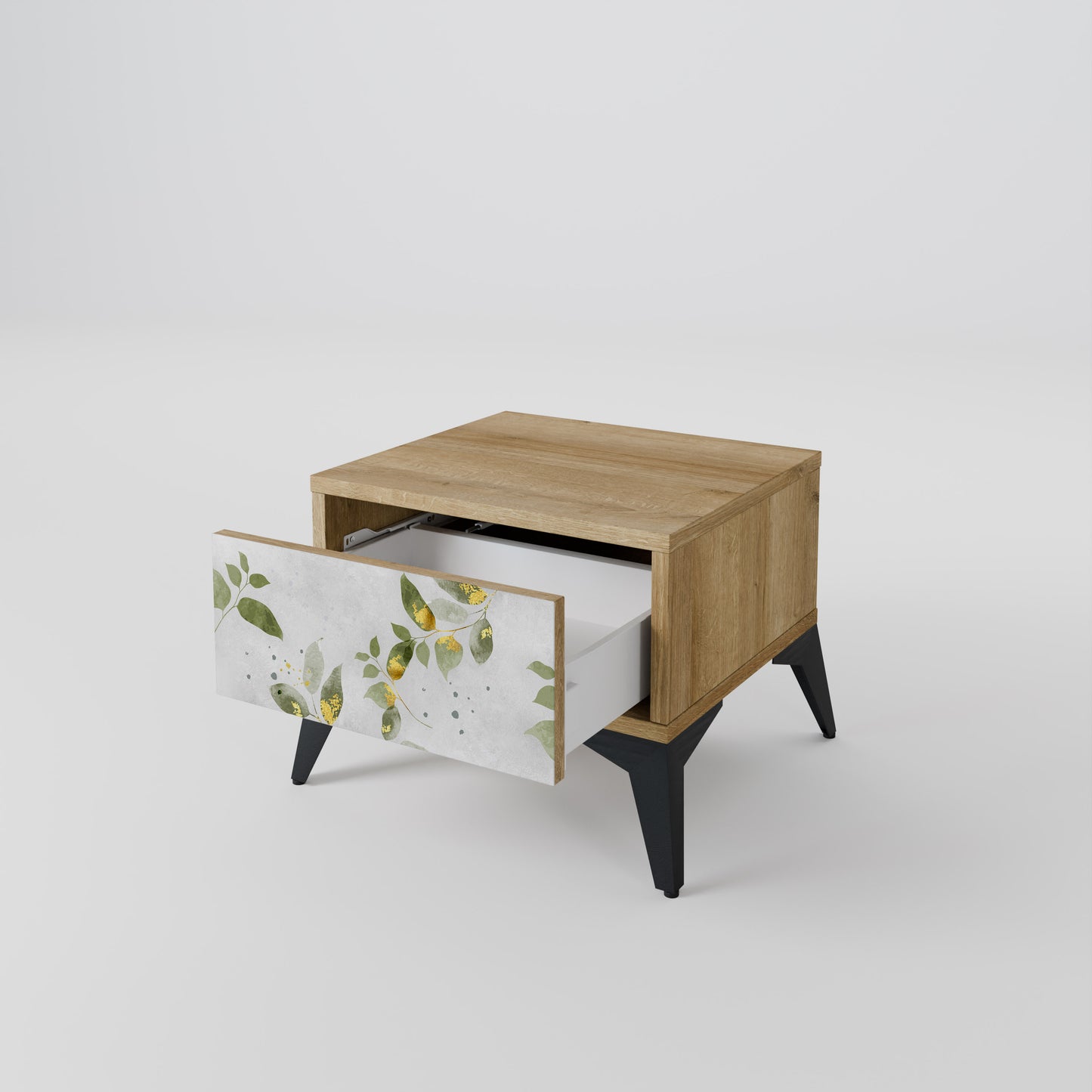ELEGANT BOTANICS Nightstand in Oak Effect