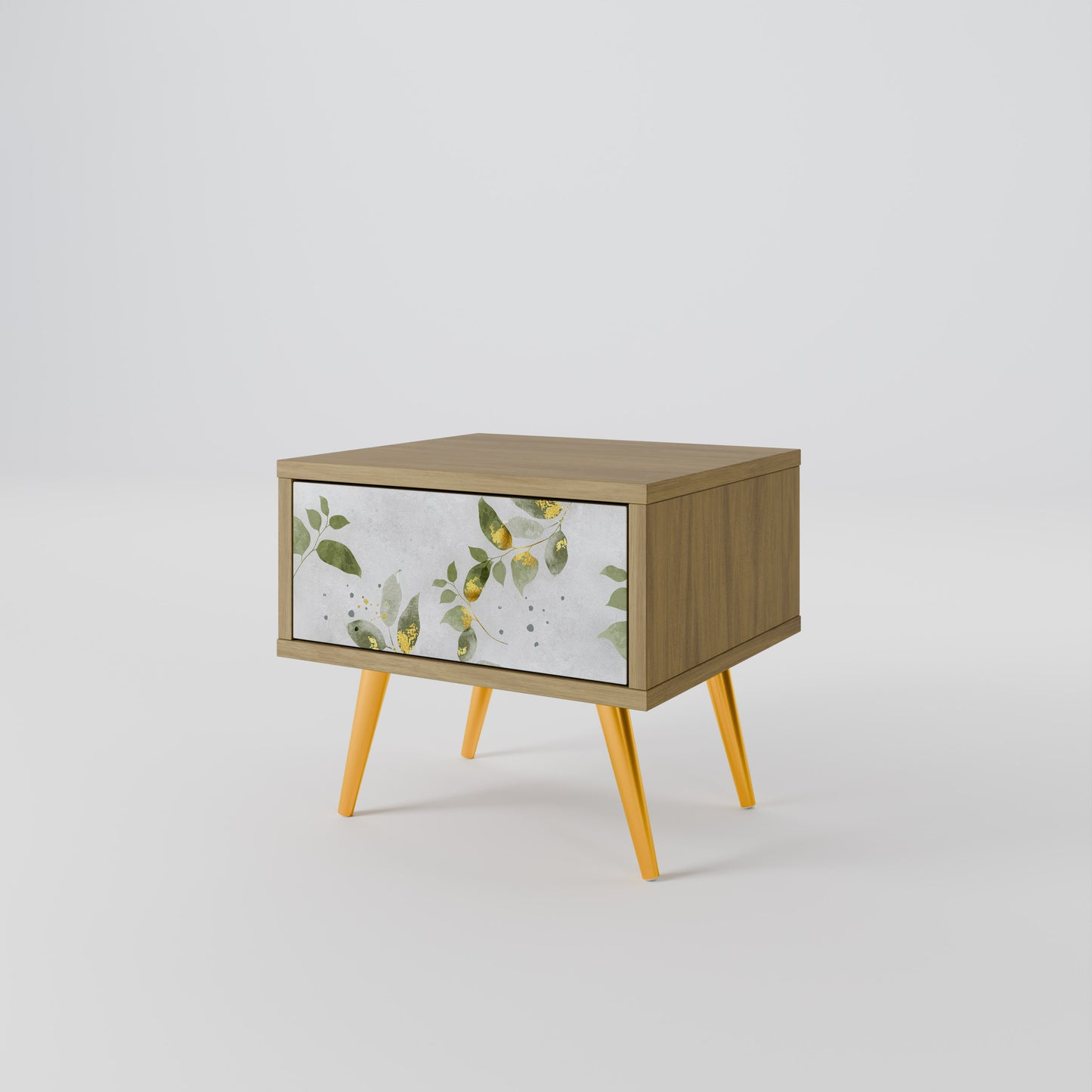 ELEGANT BOTANICS Nightstand in Oak Effect
