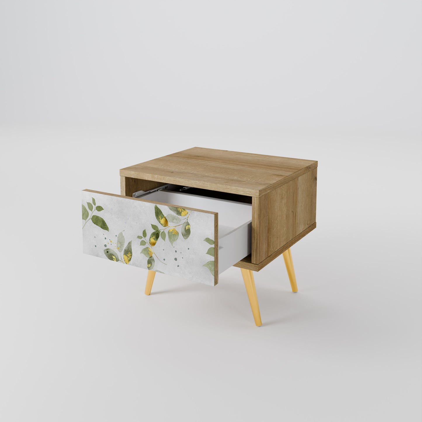 ELEGANT BOTANICS Nightstand in Oak Effect