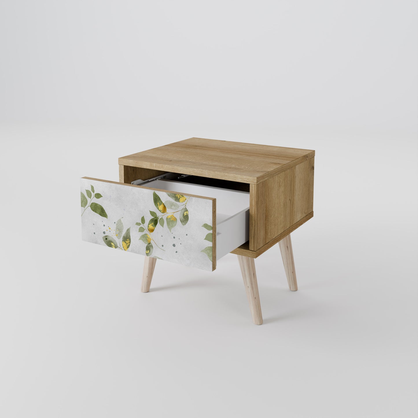 ELEGANT BOTANICS Nightstand in Oak Effect