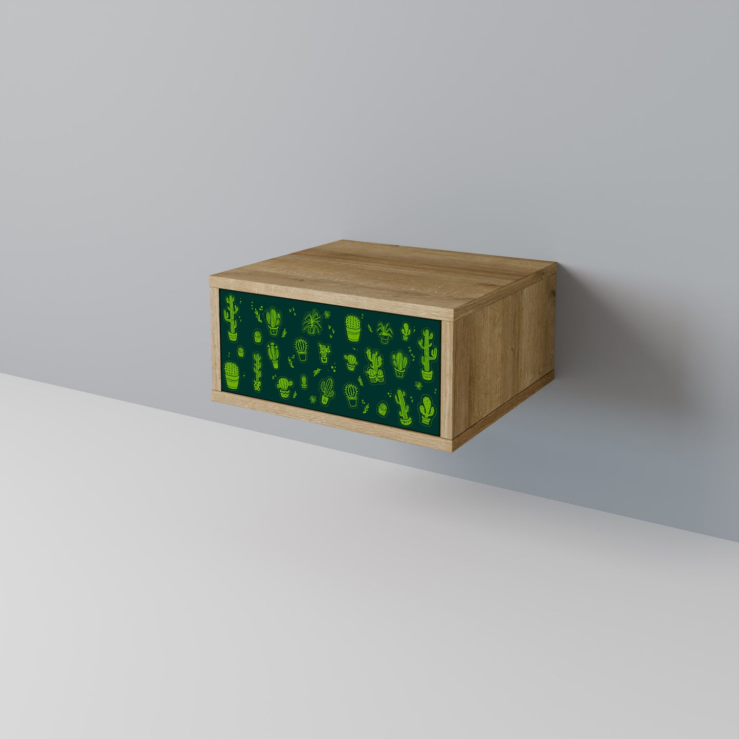 DESERT GREEN Nightstand in Oak Effect