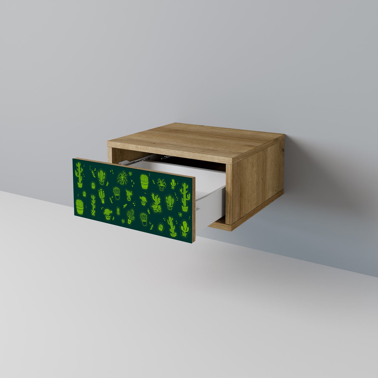 DESERT GREEN Nightstand in Oak Effect