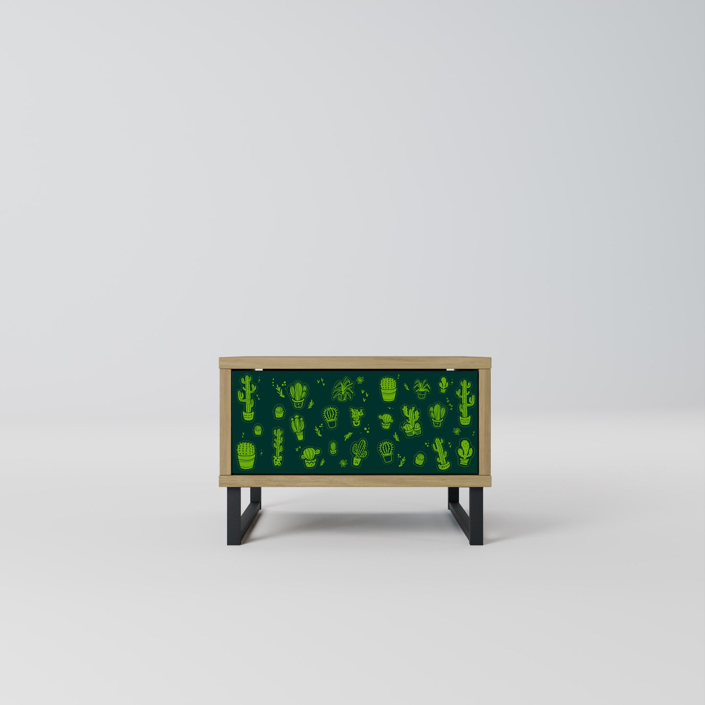 DESERT GREEN Nightstand in Oak Effect