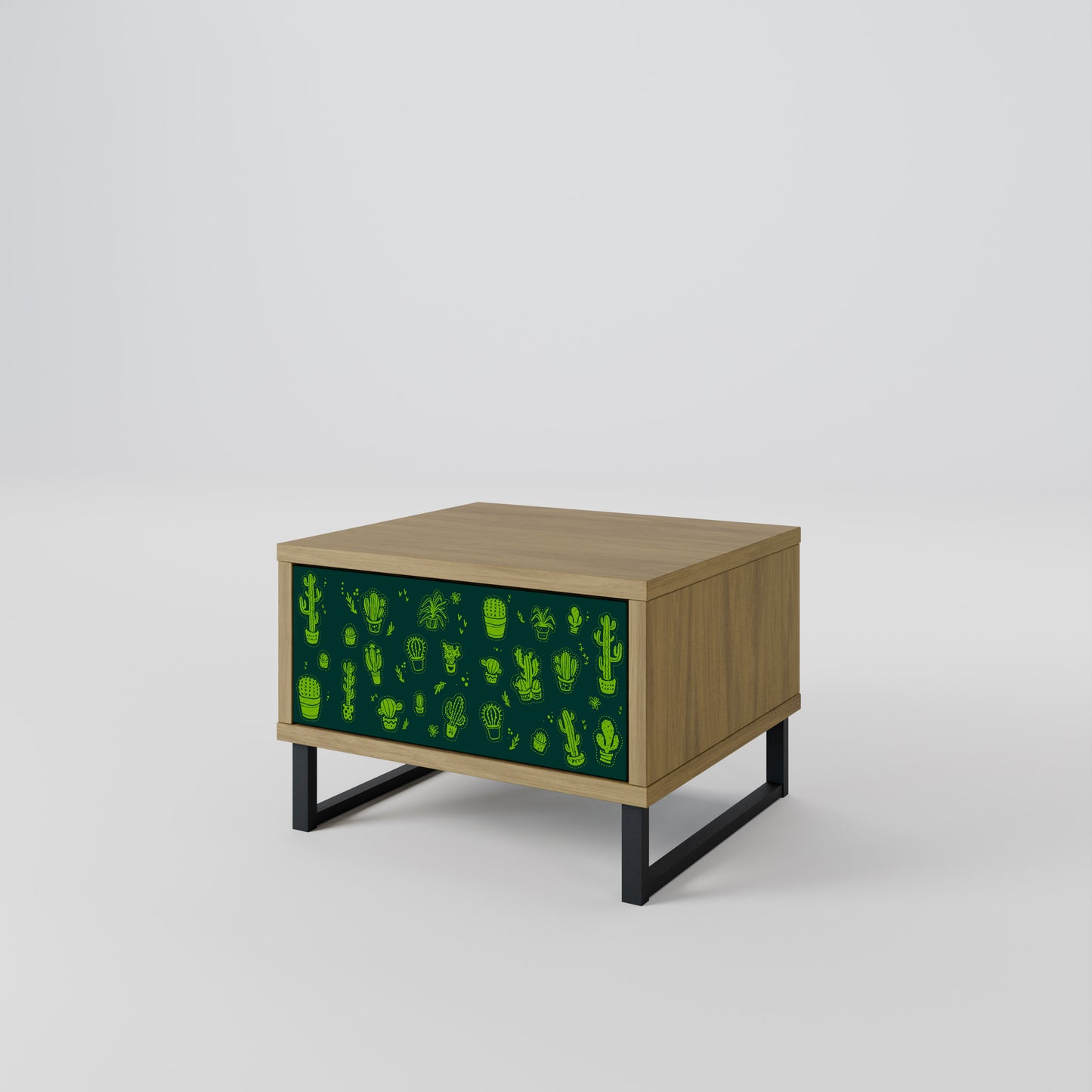 DESERT GREEN Nightstand in Oak Effect
