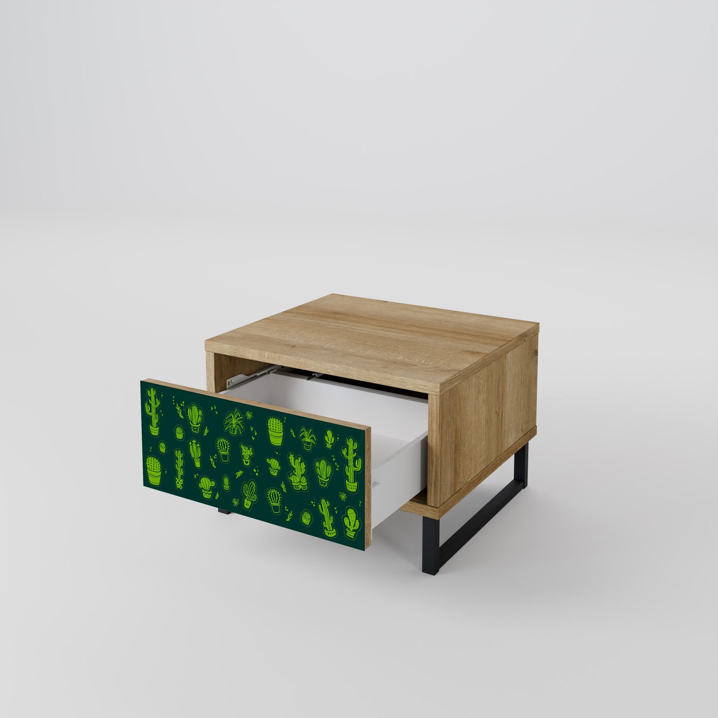 DESERT GREEN Nightstand in Oak Effect