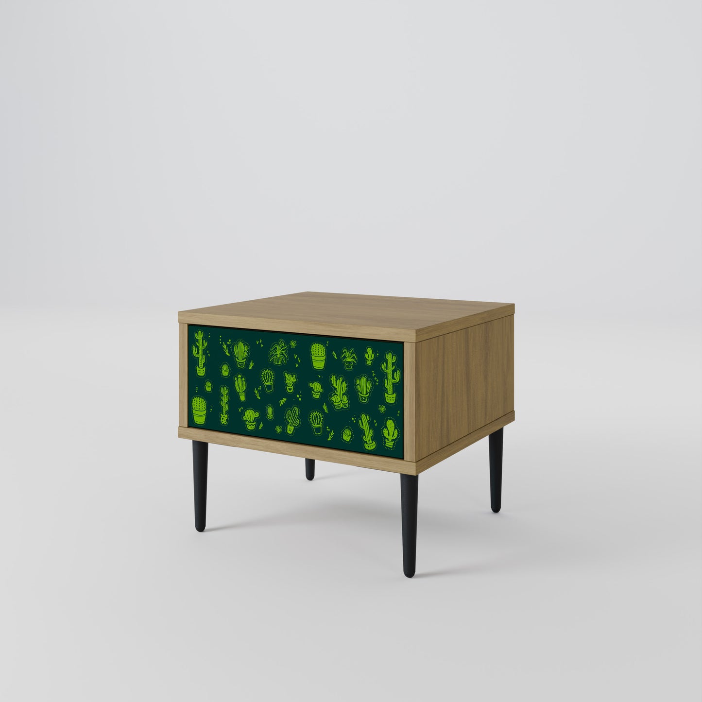 DESERT GREEN Nightstand in Oak Effect