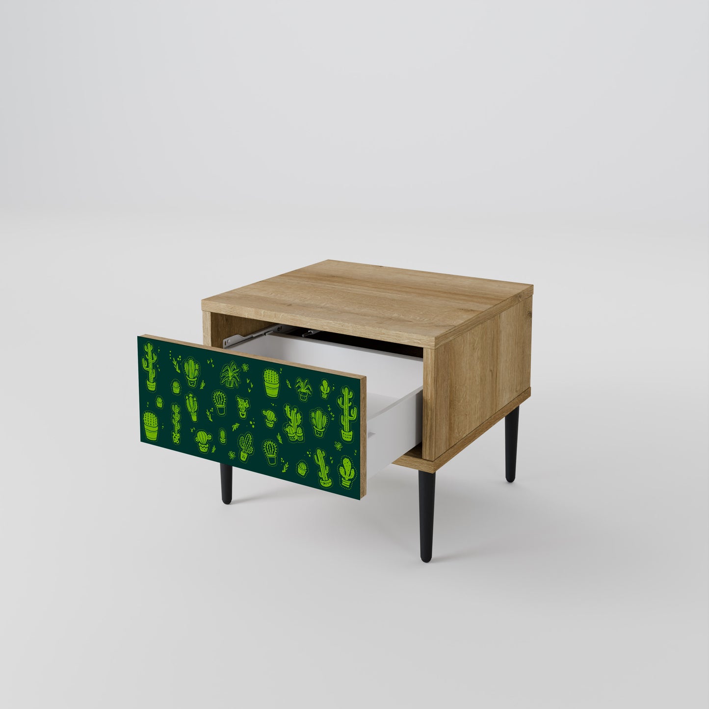 DESERT GREEN Nightstand in Oak Effect
