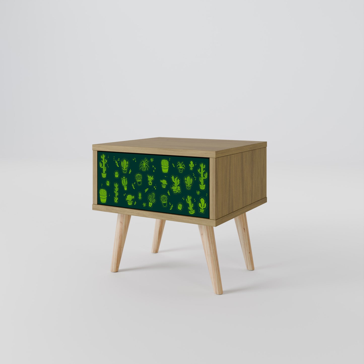 DESERT GREEN Nightstand in Oak Effect