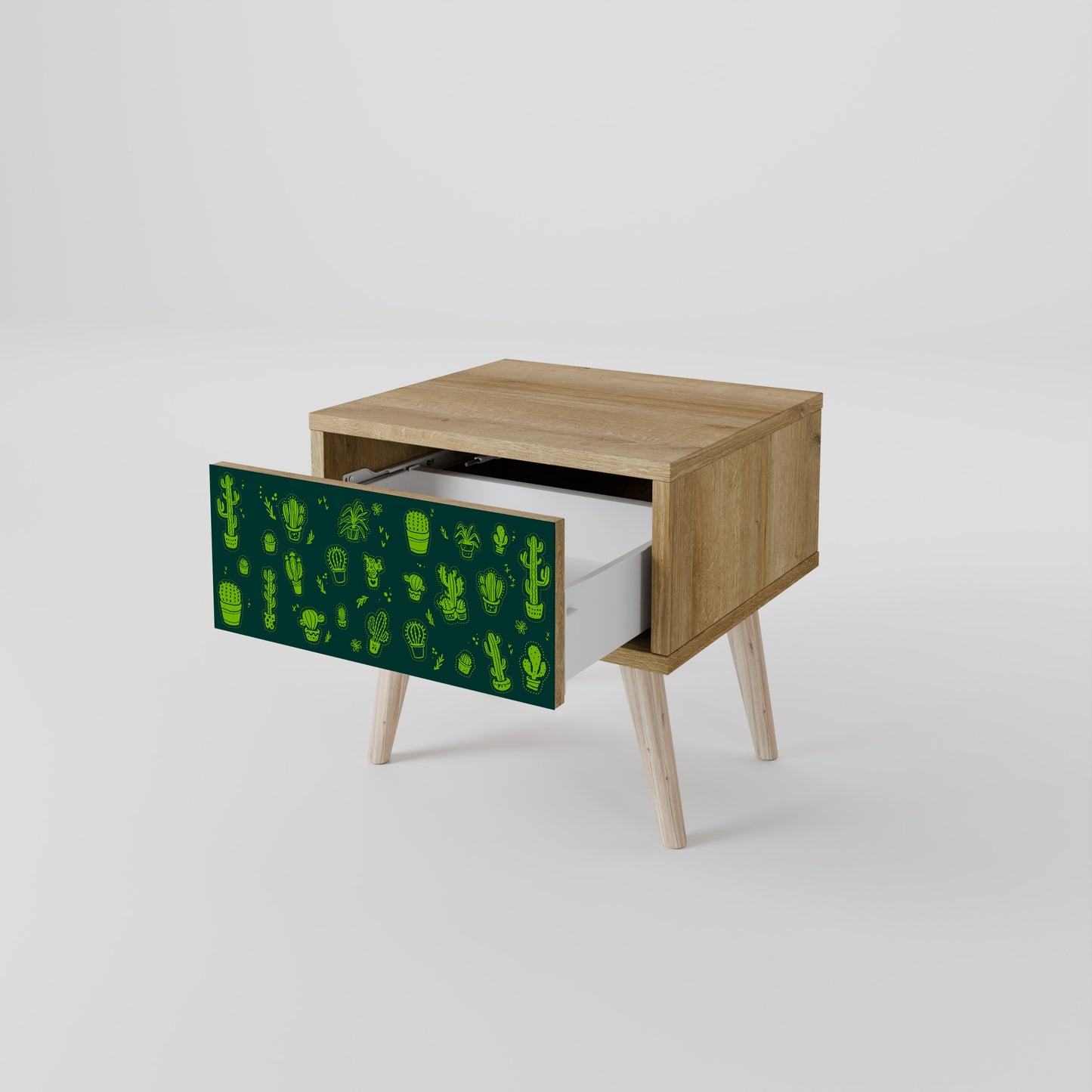 DESERT GREEN Nightstand in Oak Effect