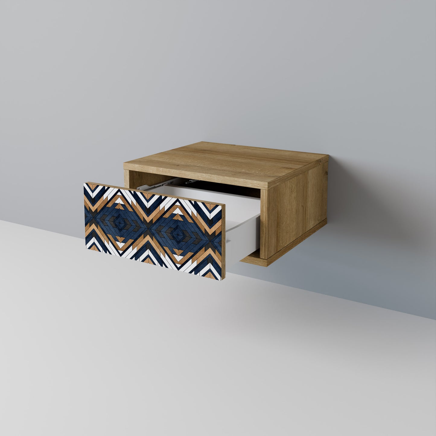 ARTFUL GEOMETRY Nattduksbord i ekeffekt
