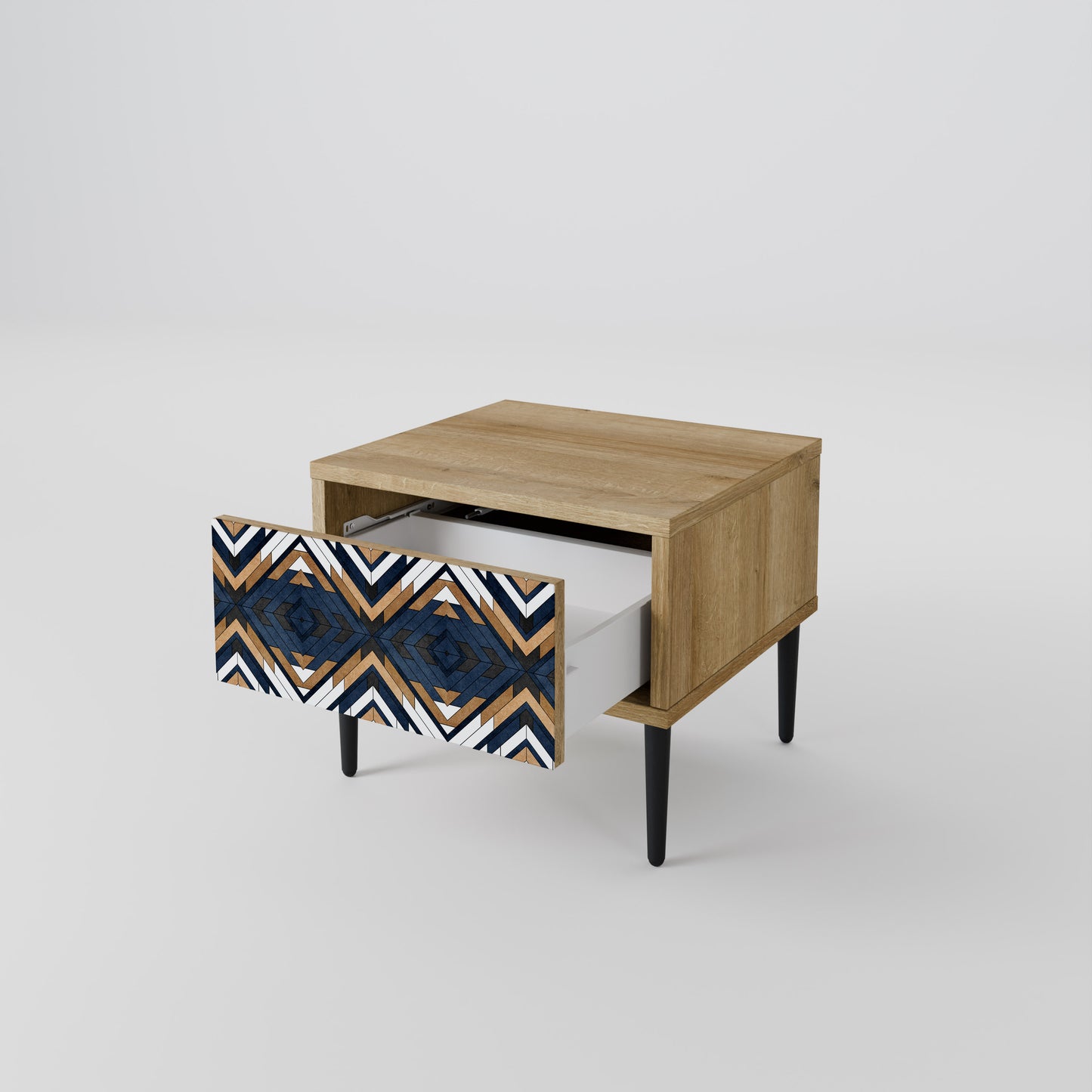 ARTFUL GEOMETRY Nattduksbord i ekeffekt