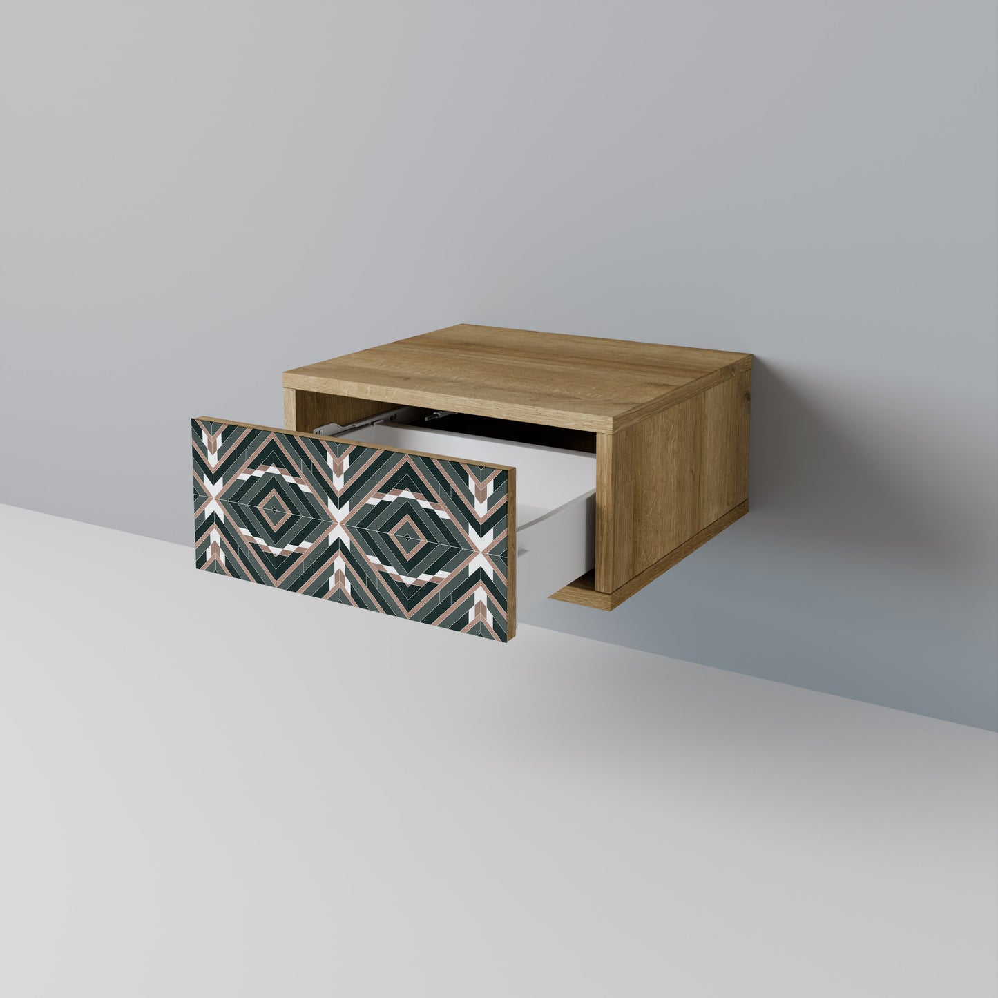 DIMENSION DELIGHTS Nightstand in Oak Effect