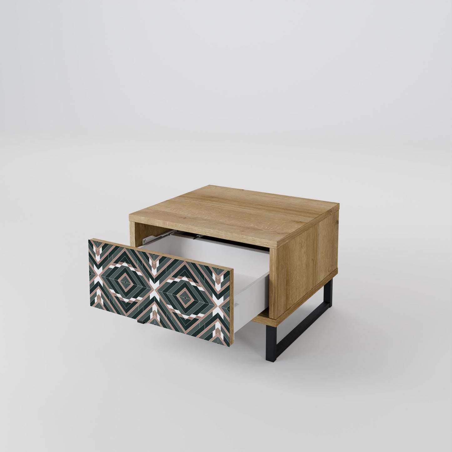 DIMENSION DELIGHTS Nightstand in Oak Effect