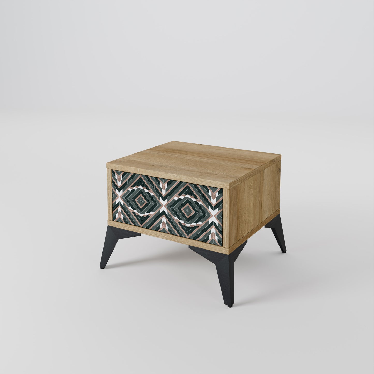 DIMENSION DELIGHTS Nightstand in Oak Effect