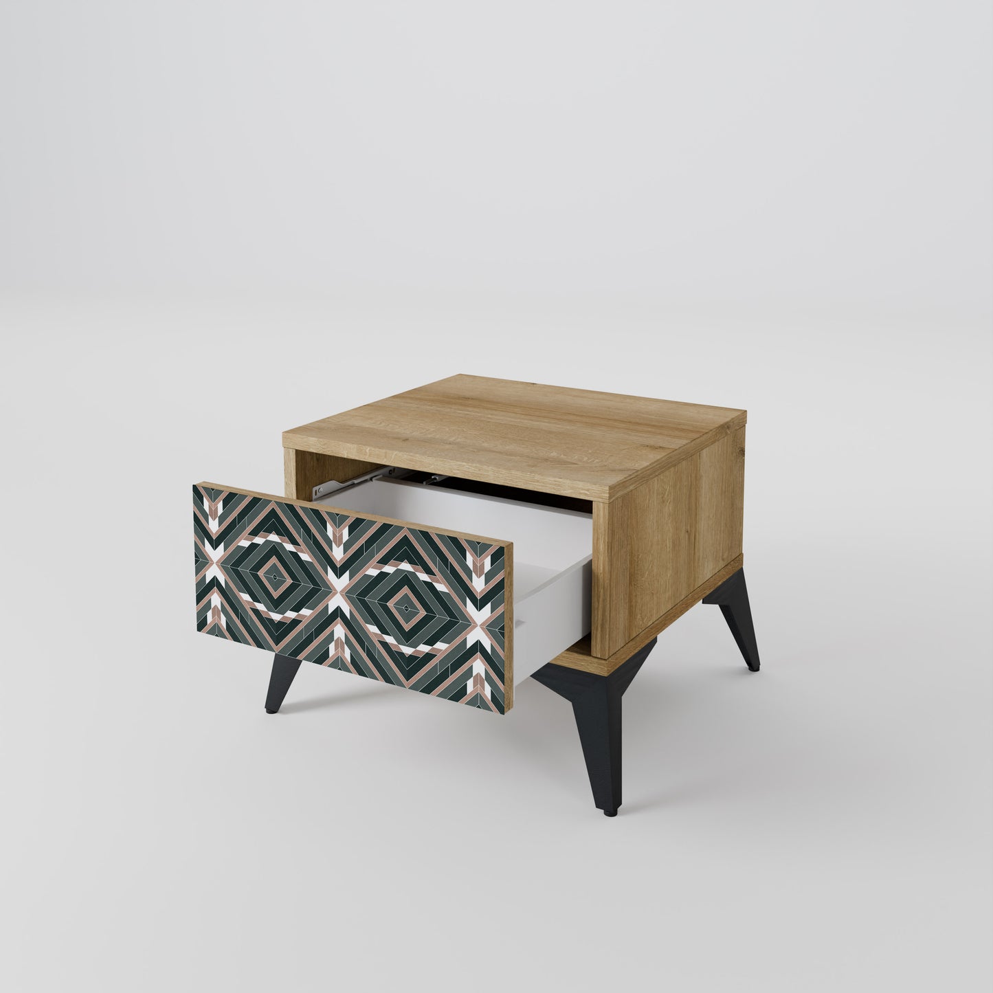 DIMENSION DELIGHTS Nightstand in Oak Effect