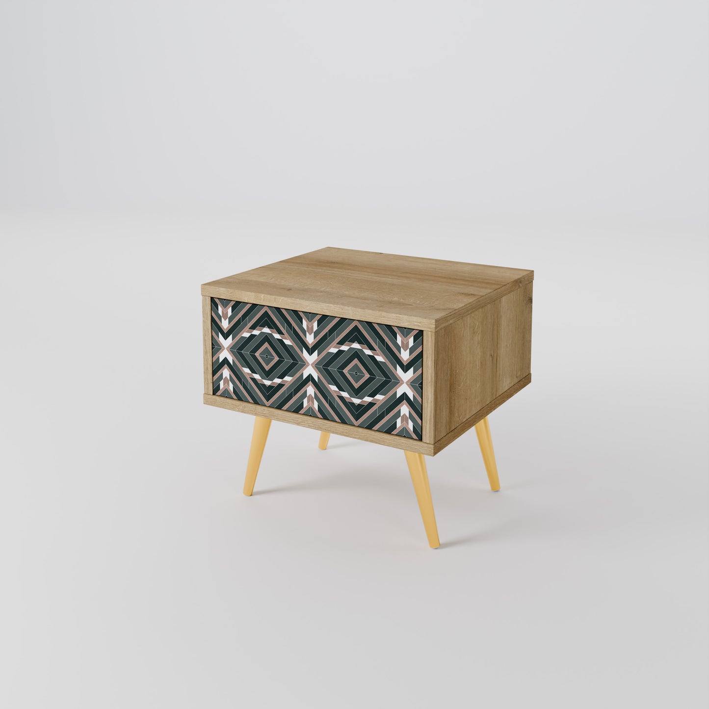 DIMENSION DELIGHTS Nightstand in Oak Effect