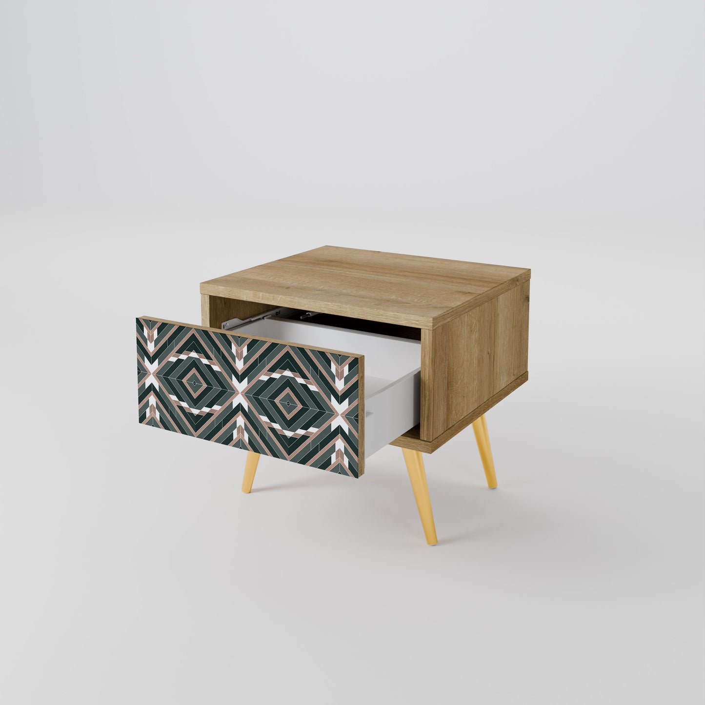 DIMENSION DELIGHTS Nightstand in Oak Effect