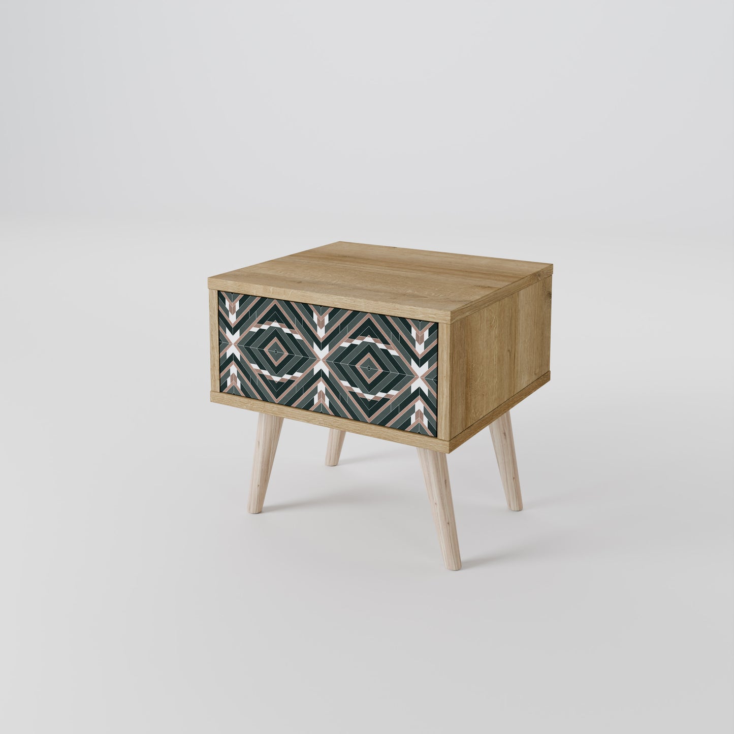 DIMENSION DELIGHTS Nightstand in Oak Effect