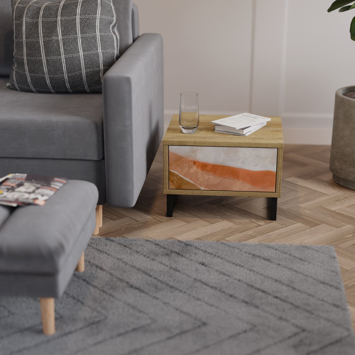 SANDHILLS SPLENDOR Nattduksbord i ekeffekt