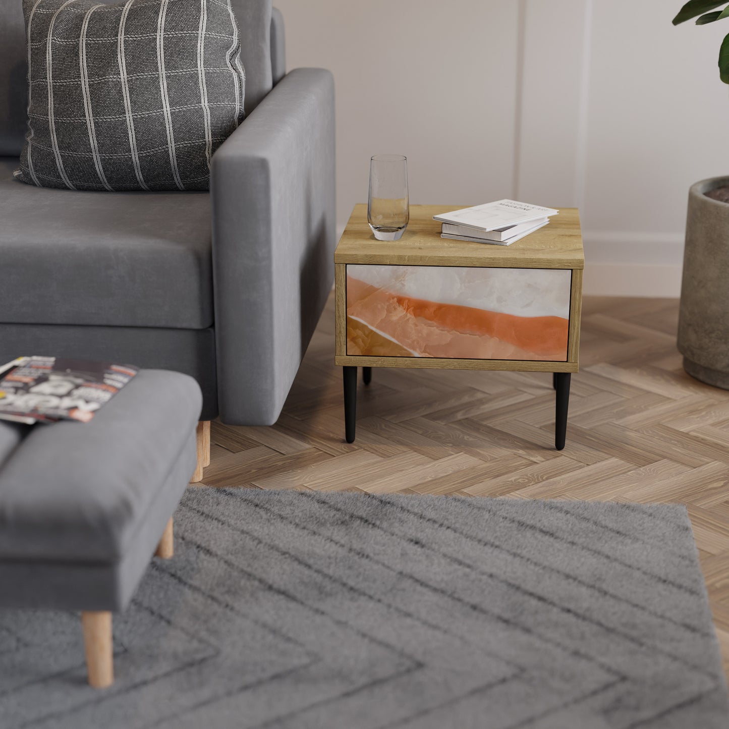 SANDHILLS SPLENDOR Nattduksbord i ekeffekt