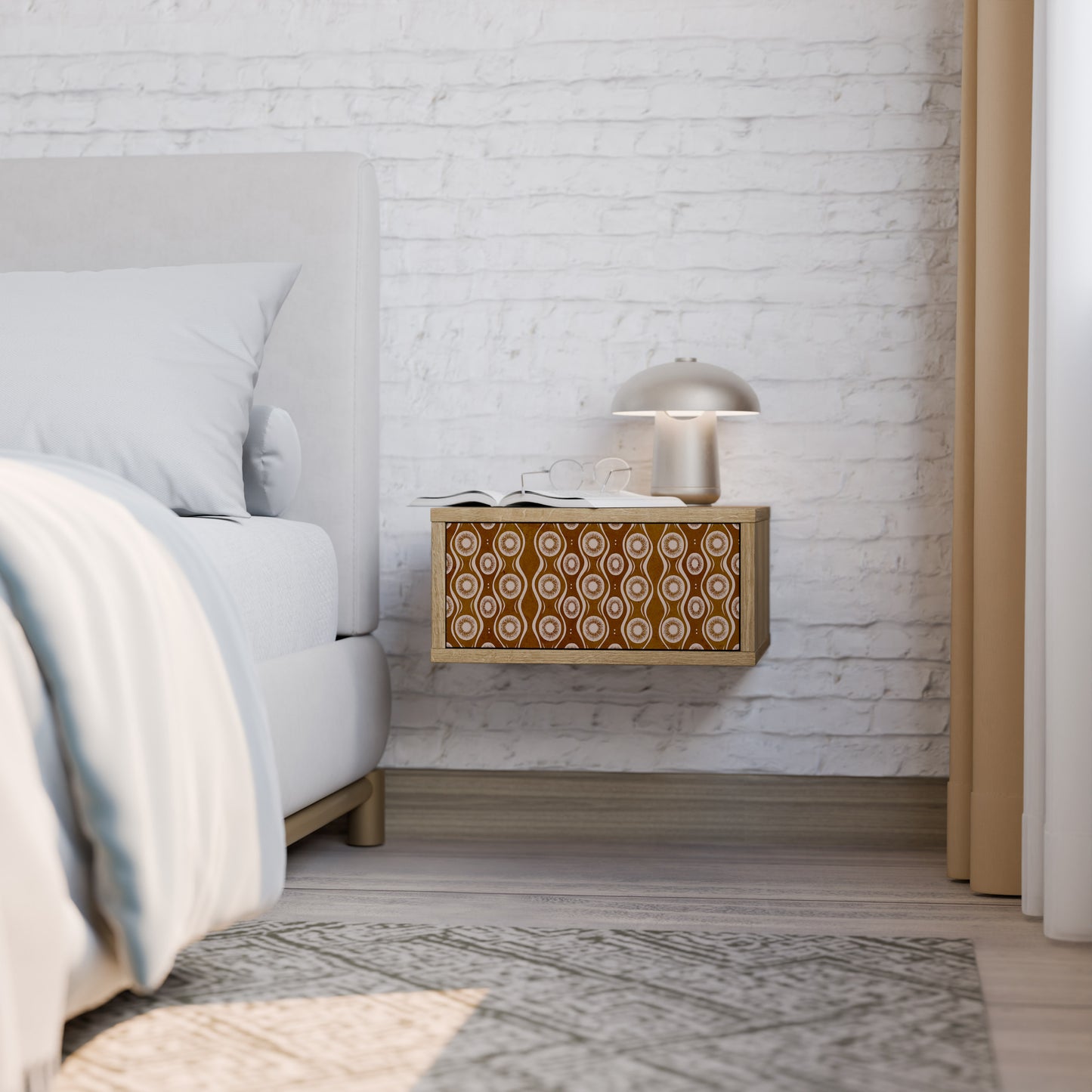 BROWN EYES Nightstand in Oak Effect