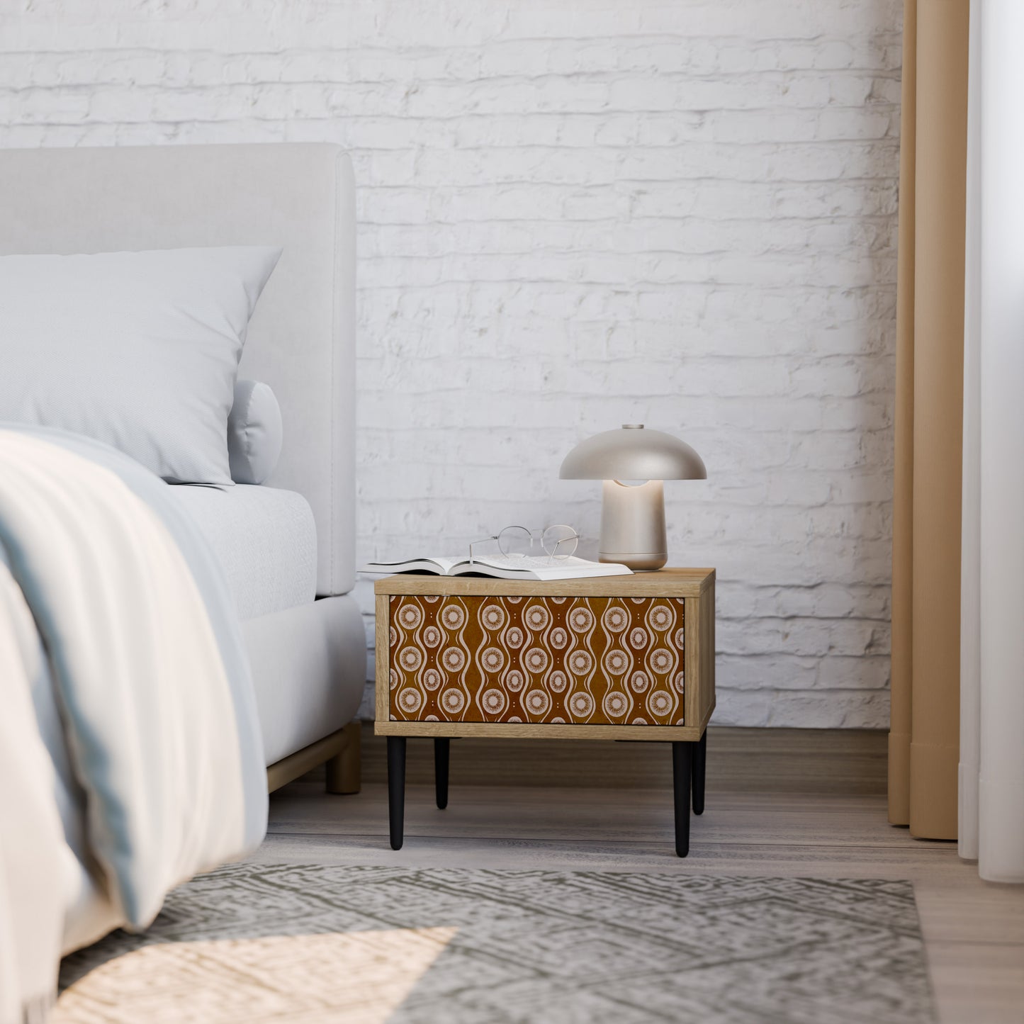 BROWN EYES Nightstand in Oak Effect
