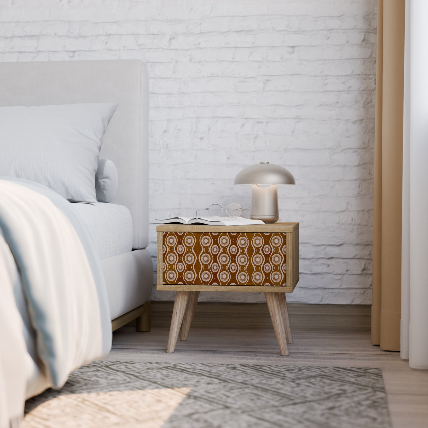 BROWN EYES Nightstand in Oak Effect
