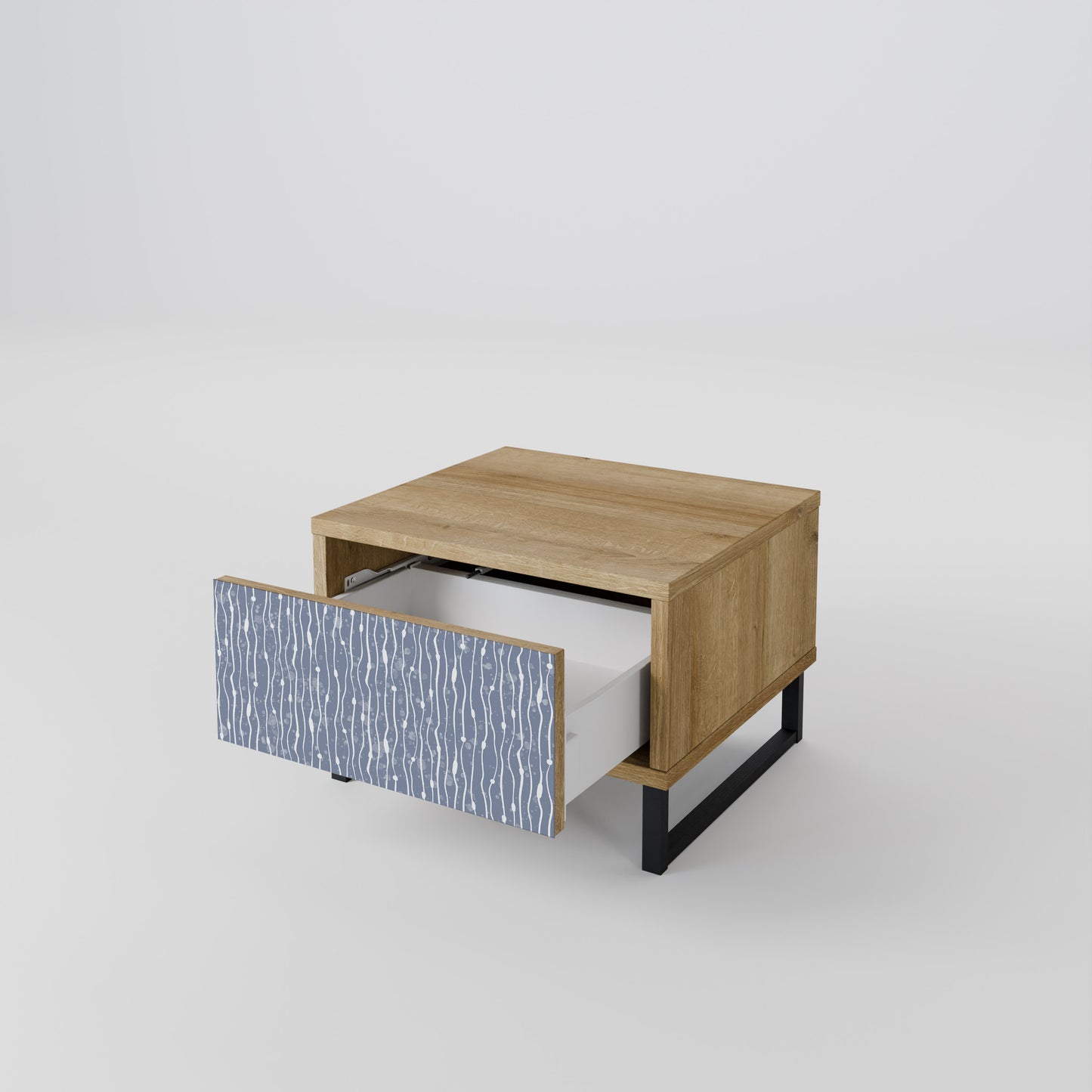 GRAPHITE RAIN Nattduksbord i ekeffekt
