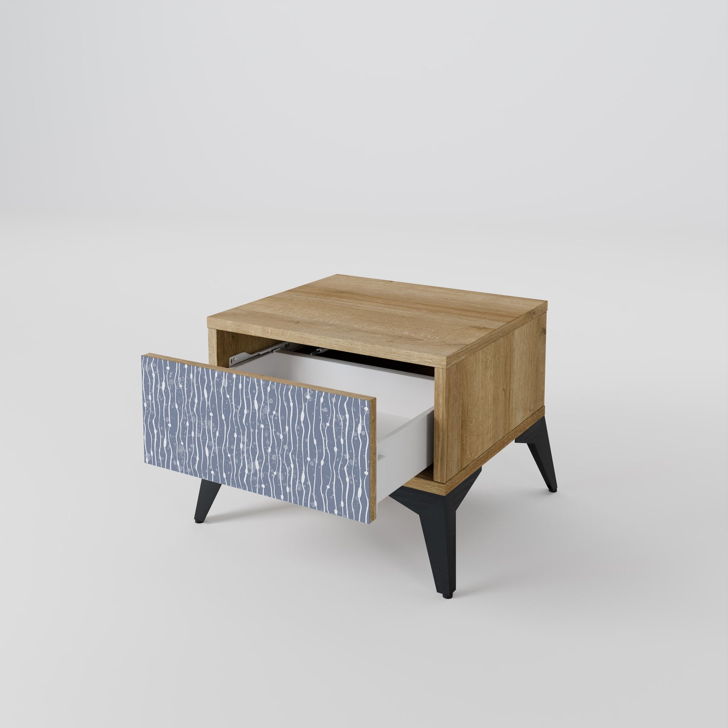 GRAPHITE RAIN Nattduksbord i ekeffekt