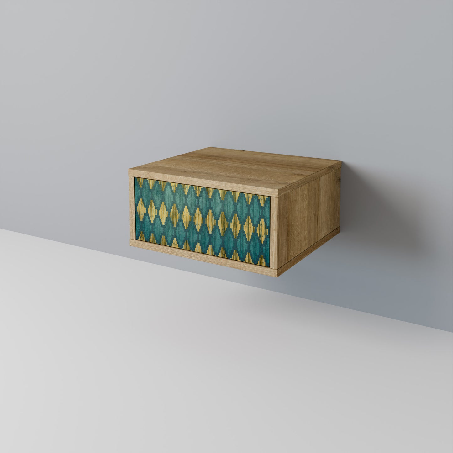 POLYGONS Nattduksbord i ekeffekt