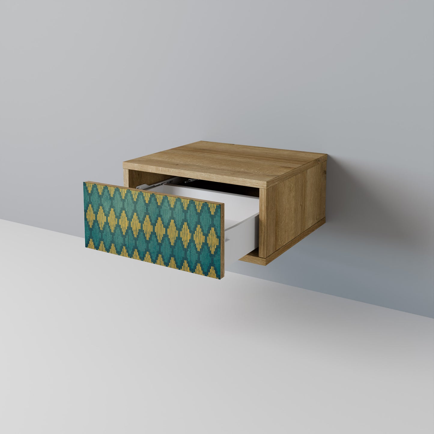 POLYGONS Nattduksbord i ekeffekt