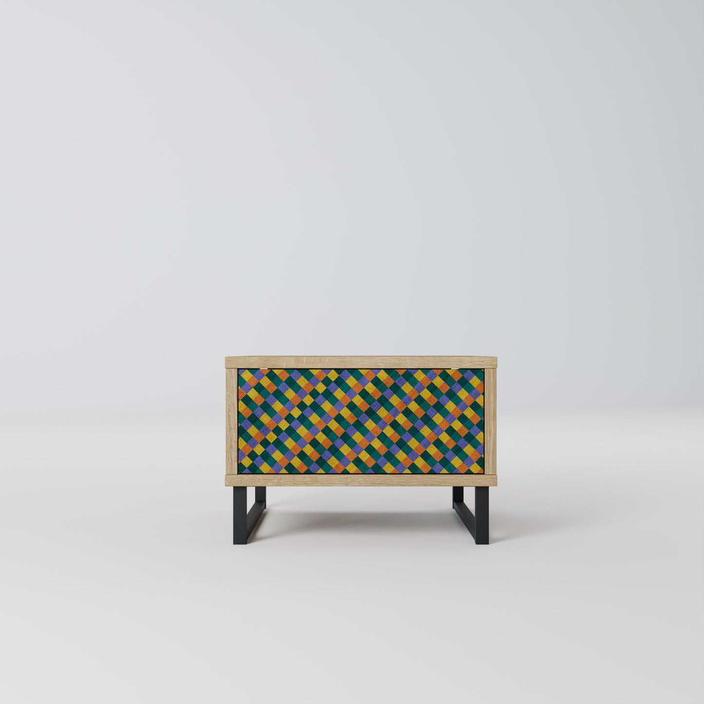 PAINTED SQUARES MIX Nattduksbord i ekeffekt