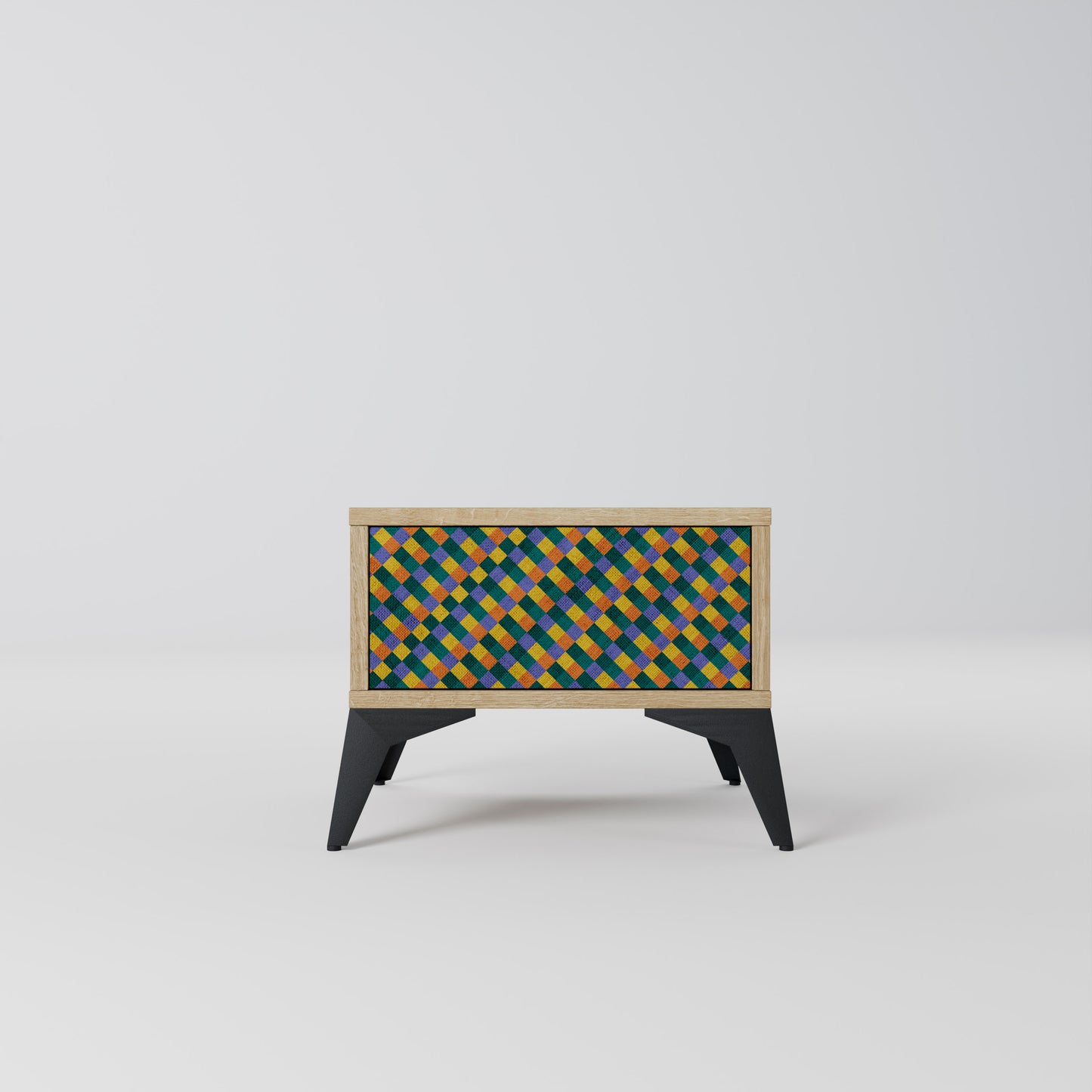 PAINTED SQUARES MIX Nattduksbord i ekeffekt